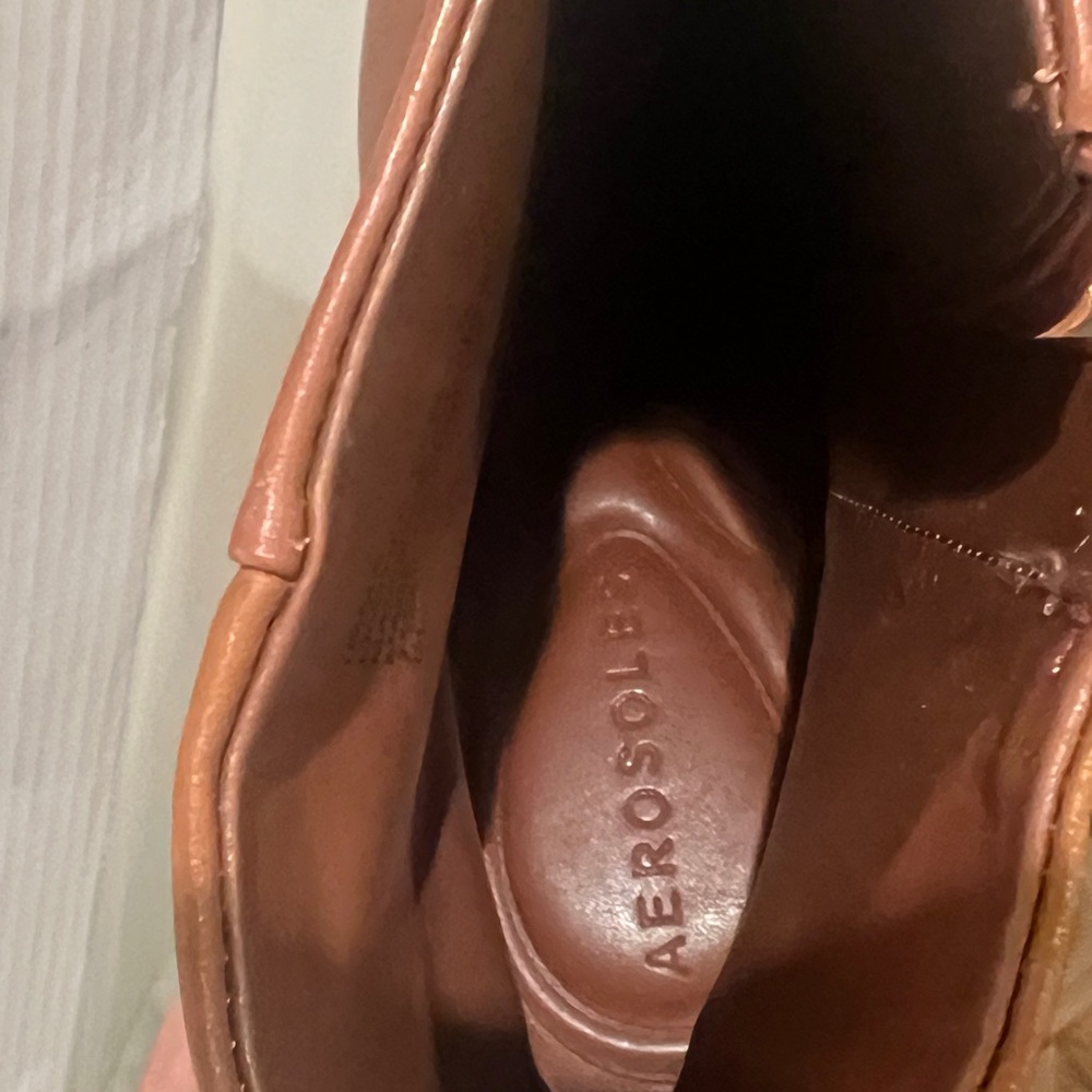 AEROSOLES Irma Booties Cognac Leather Women’s Size 7.5 US Comfort Insoles NEW! - Picture 12 of 13